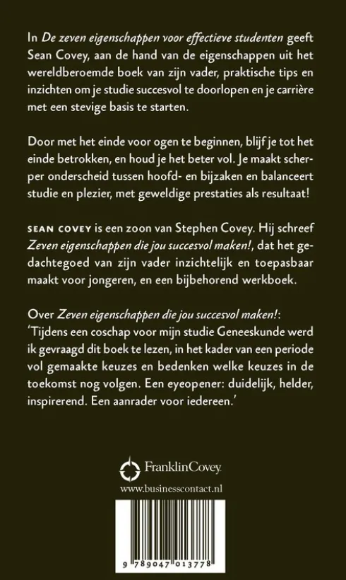 De zeven eigenschappen voor effectieve studenten eBook