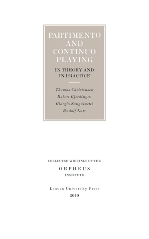 Partimento and continuo playing in theory and in practice eBook